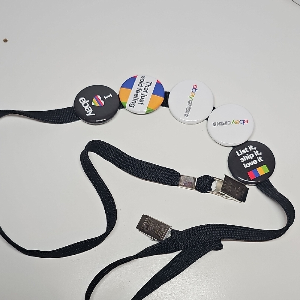 Black Lanyard with Colorful Pins